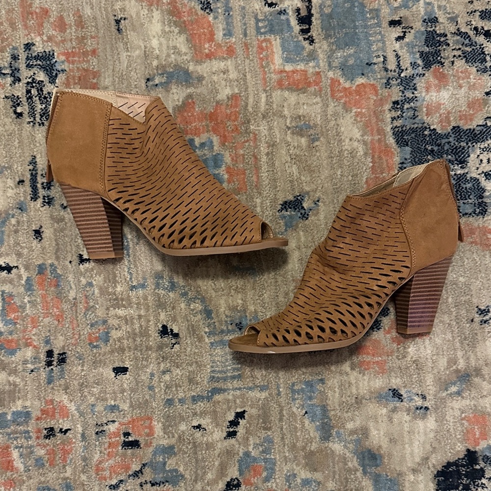 Chinese Laundry Brown Peep-Toe Ankle Booties